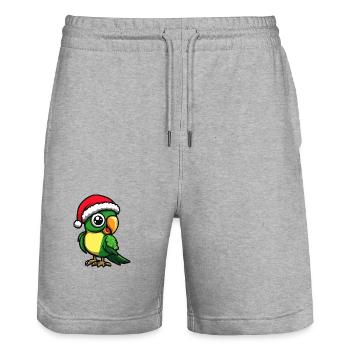 Papagai Weihnachten Christmas - Stanley/Stella Trainer Unisex Organic Jogging Shorts - heather grey - Front - Nik (191cm) & Marisol (170cm)
