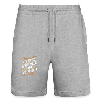 Gute Filme wurden für das Unternehmertum gemacht - Stanley/Stella Unisex Bio Joggingshorts Trainer  - Grau meliert - Vorne - Nik (191cm) & Marisol (170cm)