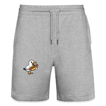 Moin North Sea Seagull Bratwurst Hotdog Food Fast Food - Stanley/Stella Trainer Unisex Organic Jogging Shorts - heather grey - Front - Nik (191cm) & Marisol (170cm)