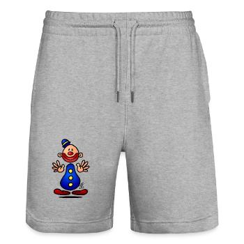 Clown - Stanley/Stella Unisex Bio Joggingshorts Trainer  - Grau meliert - Vorne - Nik (191cm) & Marisol (170cm)