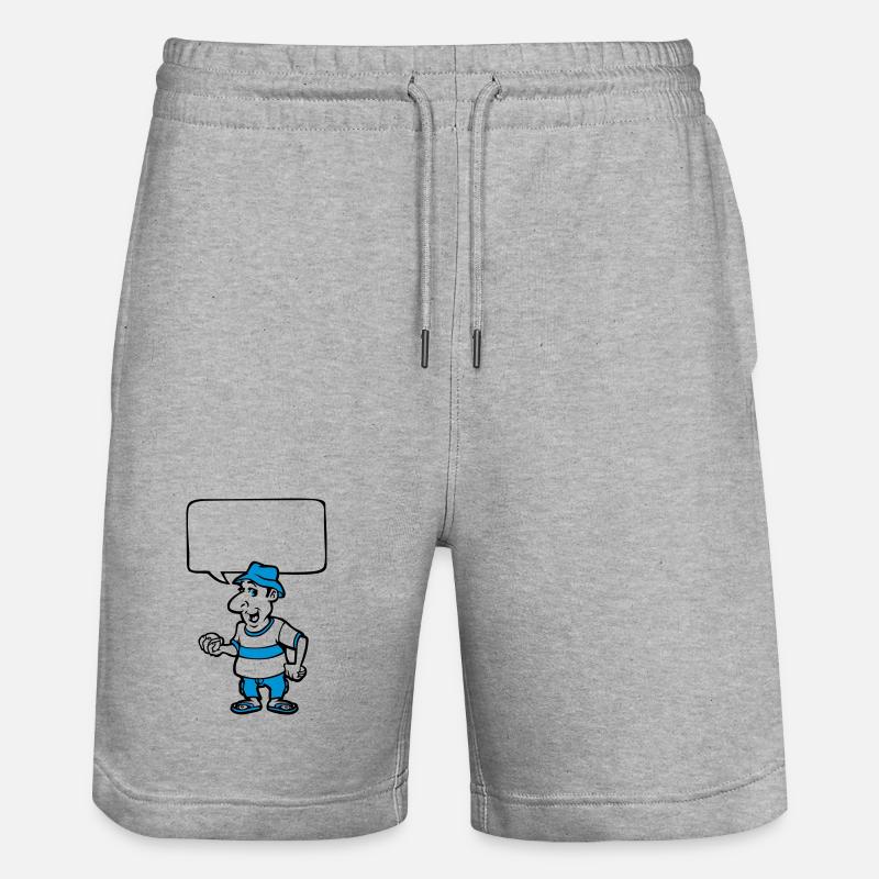 Pétanque et bulle de BD - Short de jogging bio TRAINER Stanley/Stella unisexe - gris chiné