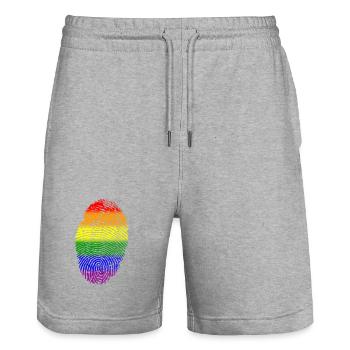Pride ID - Stanley/Stella Unisex Bio Joggingshorts Trainer  - Grau meliert - Vorne - Nik (191cm) & Marisol (170cm)