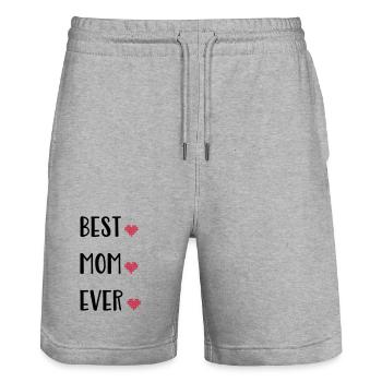 La mère - Short de jogging bio TRAINER Stanley/Stella unisexe - gris chiné - Devant - Nik (191cm) & Marisol (170cm)
