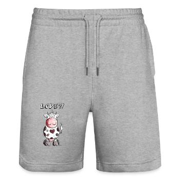 Love Kuh - Stanley/Stella Unisex Bio Joggingshorts Trainer  - Grau meliert - Vorne - Nik (191cm) & Marisol (170cm)