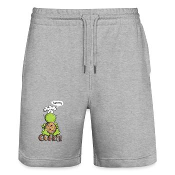 Frog loves cookies - Cookie - Baker - Comic - Stanley/Stella Trainer Unisex Organic Jogging Shorts - heather grey - Front - Nik (191cm) & Marisol (170cm)