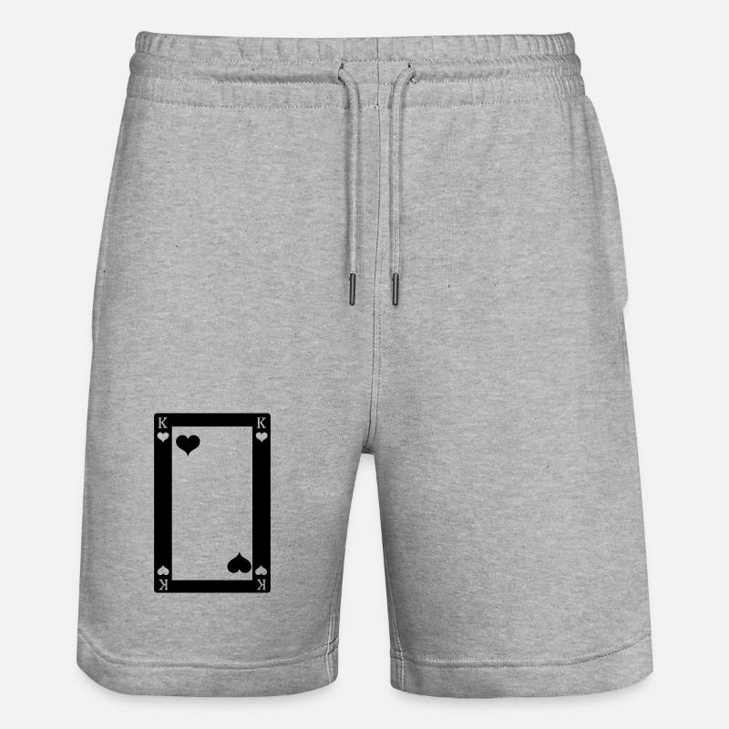 Carte à jouer Roi des Cœurs - Short de jogging bio TRAINER Stanley/Stella unisexe - gris chiné