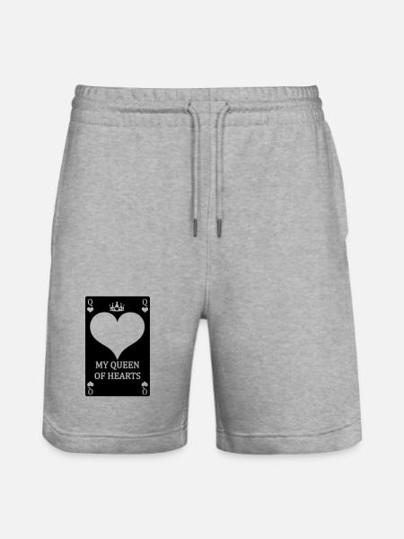Playing card MY QUEEN OF HEARTS - Stanley/Stella Trainer Unisex Organic Jogging Shorts - heather grey