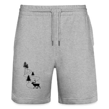 Skandinavien Straße Rentier - Stanley/Stella Unisex Bio Joggingshorts Trainer  - Grau meliert - Vorne - Nik (191cm) & Marisol (170cm)