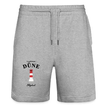 Leuchtturm auf Düne, Insel bei Helgoland, Nordsee - Stanley/Stella Unisex Bio Joggingshorts Trainer  - Grau meliert - Vorne - Nik (191cm) & Marisol (170cm)