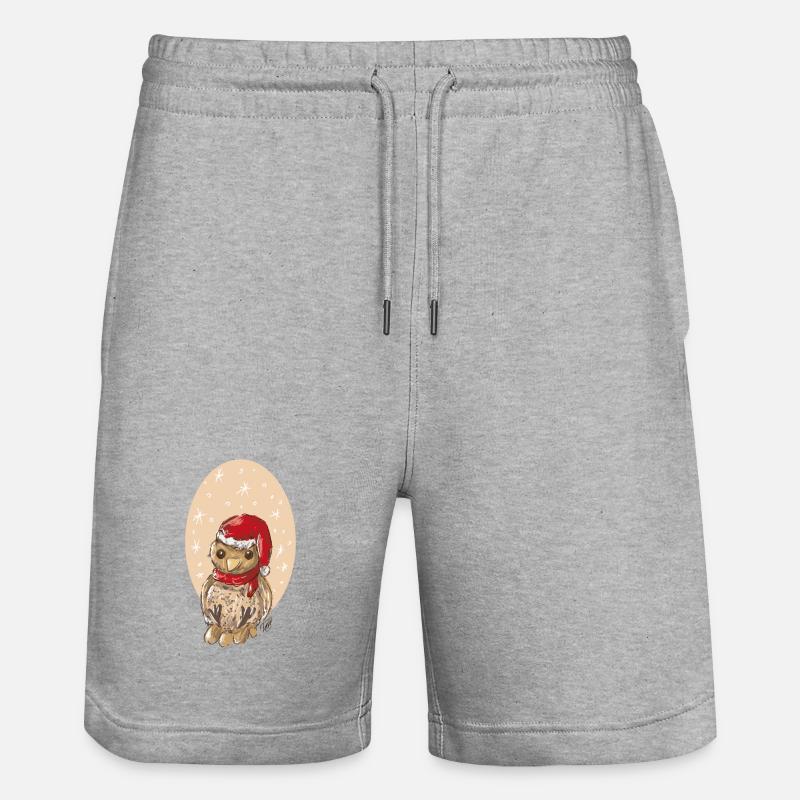 Bruant oiseau de Noël - Short de jogging bio TRAINER Stanley/Stella unisexe - gris chiné