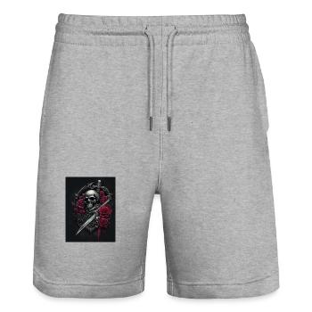 Heavy Metal 18 - Short de jogging bio TRAINER Stanley/Stella unisexe - gris chiné - Devant - Nik (191cm) & Marisol (170cm)