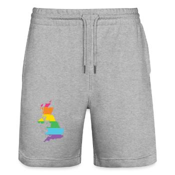 LGBTQ Großbritannien - Stanley/Stella Unisex Bio Joggingshorts Trainer  - Grau meliert - Vorne - Nik (191cm) & Marisol (170cm)