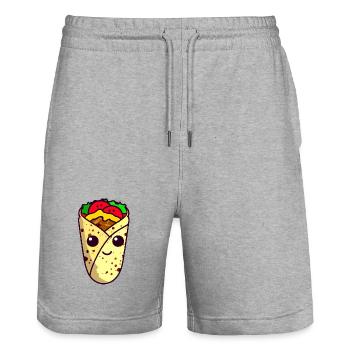 Kawaii Wrap, Döner, Taco - Sweet Street Food Design - Short de jogging bio TRAINER Stanley/Stella unisexe - gris chiné - Devant - Nik (191cm) & Marisol (170cm)