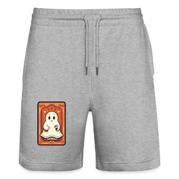 Orange Geist Tarot Karte - Stanley/Stella Unisex Bio Joggingshorts Trainer  - Grau meliert - Vorne - Nik (191cm) & Marisol (170cm)