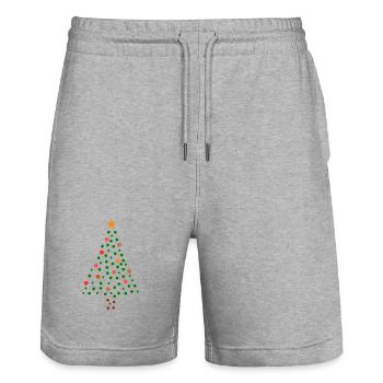 Weihnachtsbaum - Gepunktet - Stanley/Stella Unisex Bio Joggingshorts Trainer  - Grau meliert - Vorne - Nik (191cm) & Marisol (170cm)
