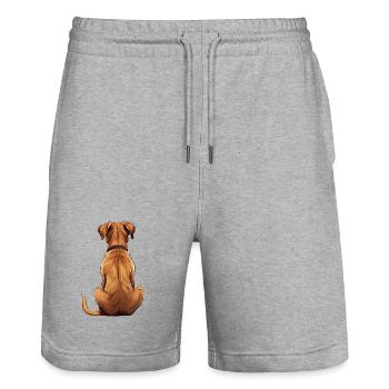 Rhodesian Ridgeback - Stanley/Stella Trainer Unisex Organic Jogging Shorts - heather grey - Front - Nik (191cm) & Marisol (170cm)