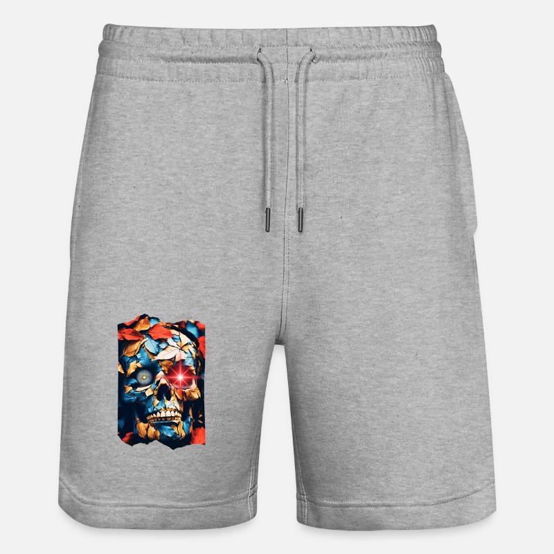 Crâne Pop Art - Short de jogging bio TRAINER Stanley/Stella unisexe - gris chiné