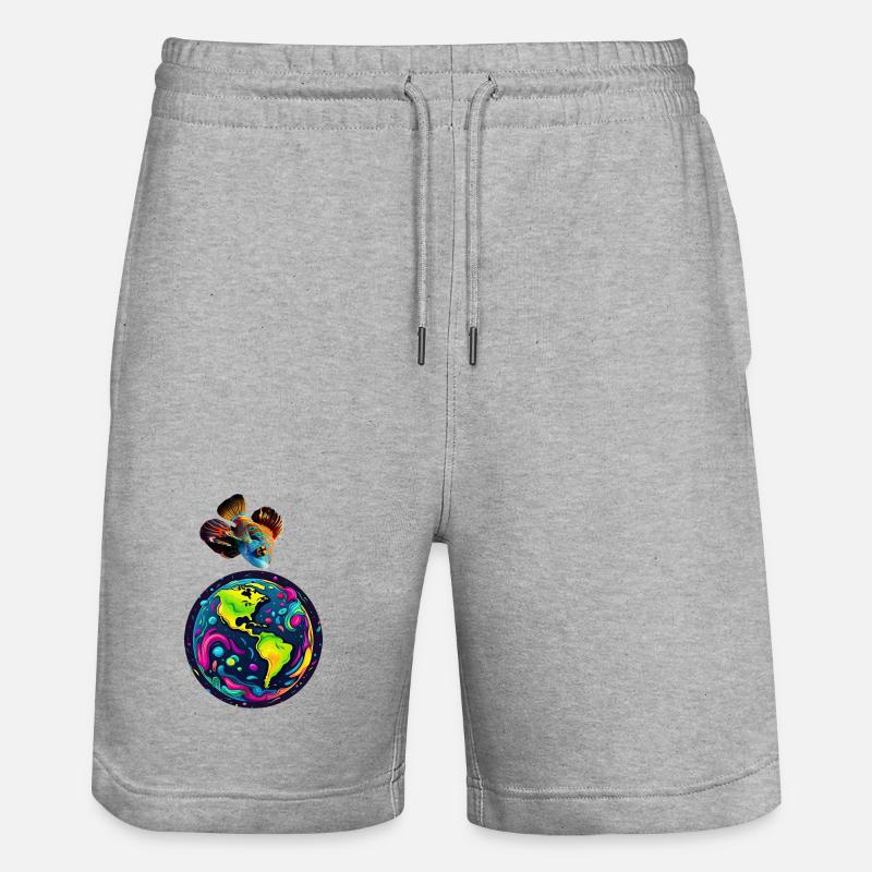Le poisson et sa planète - Short de jogging bio TRAINER Stanley/Stella unisexe - gris chiné
