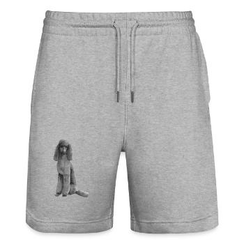 Pudel Pudel Groß Schwarz King Standard - Stanley/Stella Unisex Bio Joggingshorts Trainer  - Grau meliert - Vorne - Nik (191cm) & Marisol (170cm)