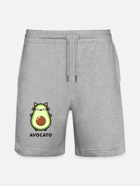 Schattig Avocato kat vriend woordspeling ontwerp - Stanley/Stella uniseks bio-joggingshorts Mover  - grijs gemêleerd