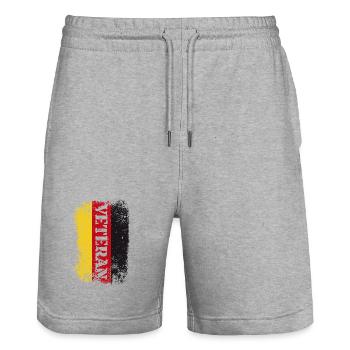 veteran - Stanley/Stella Unisex Bio Joggingshorts Trainer  - Grau meliert - Vorne - Nik (191cm) & Marisol (170cm)