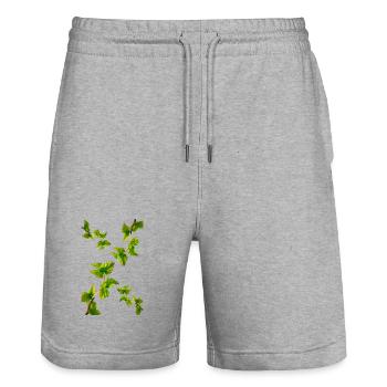 BIRKE - Stanley/Stella Unisex Bio Joggingshorts Trainer  - Grau meliert - Vorne - Nik (191cm) & Marisol (170cm)