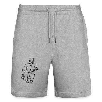 Petanque Spieler Linkshänder - Stanley/Stella Unisex Bio Joggingshorts Trainer  - Grau meliert - Vorne - Nik (191cm) & Marisol (170cm)