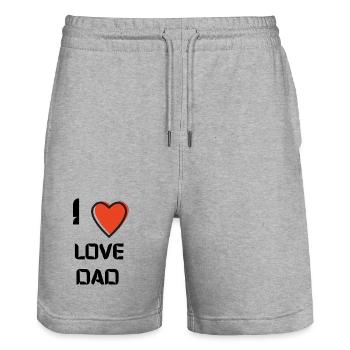 Je t'aime papa - Short de jogging bio TRAINER Stanley/Stella unisexe - gris chiné - Devant - Nik (191cm) & Marisol (170cm)