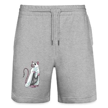 Rat Halloween Ghost - Stanley/Stella Trainer Unisex Organic Jogging Shorts - heather grey - Front - Nik (191cm) & Marisol (170cm)
