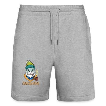 Moin - Otarie à fourrure de la mer du Nord avec sifflet - Short de jogging bio TRAINER Stanley/Stella unisexe - gris chiné - Devant - Nik (191cm) & Marisol (170cm)