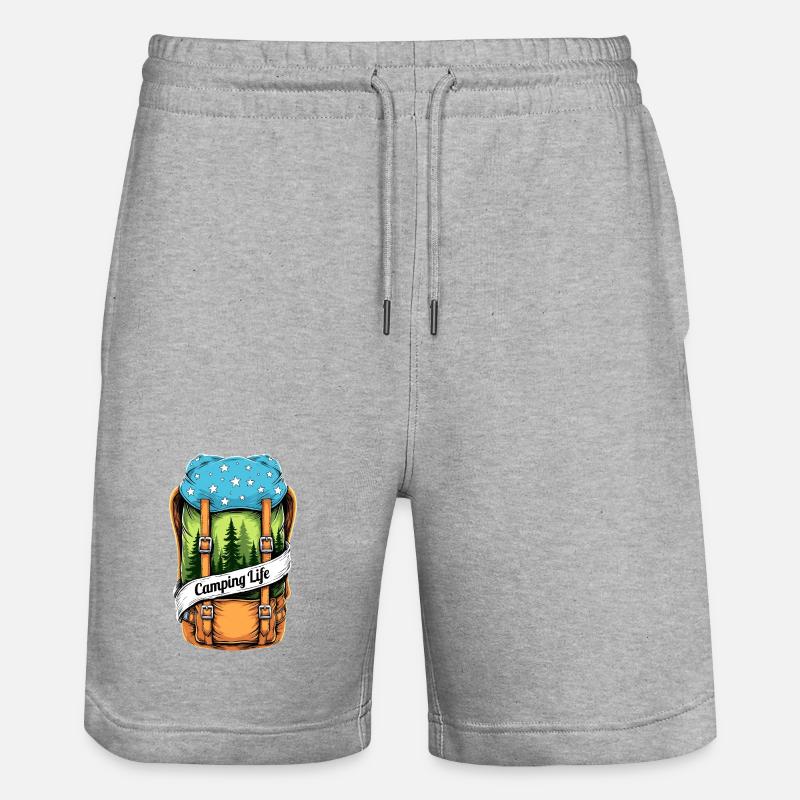 Campingleben Abenteuerrucksack - Stanley/Stella Unisex Bio Joggingshorts Trainer - Grau meliert