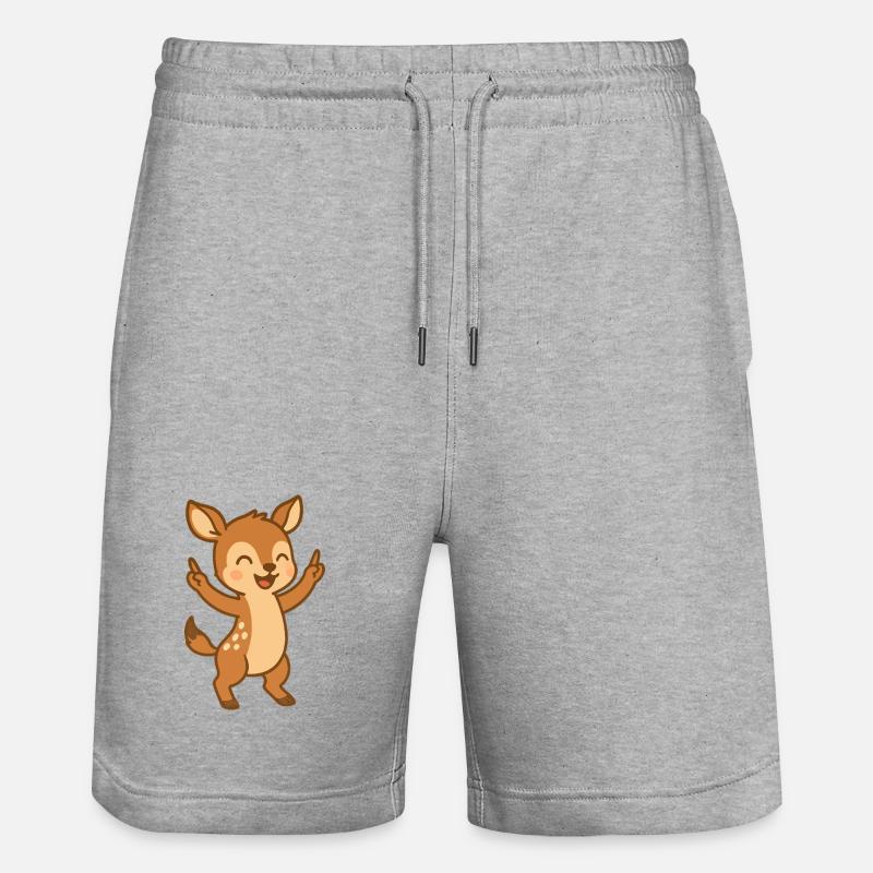 Bébé cerf dansant - Short de jogging bio TRAINER Stanley/Stella unisexe - gris chiné