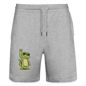 Rock’n’Roll Krokobaby - Stanley/Stella Unisex Bio Joggingshorts Trainer  - Grau meliert - Vorne - Nik (191cm) & Marisol (170cm)