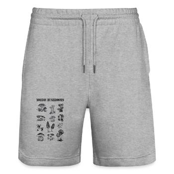 NORDISCHE PILZE - Stanley/Stella Unisex Bio Joggingshorts Trainer  - Grau meliert - Vorne - Nik (191cm) & Marisol (170cm)
