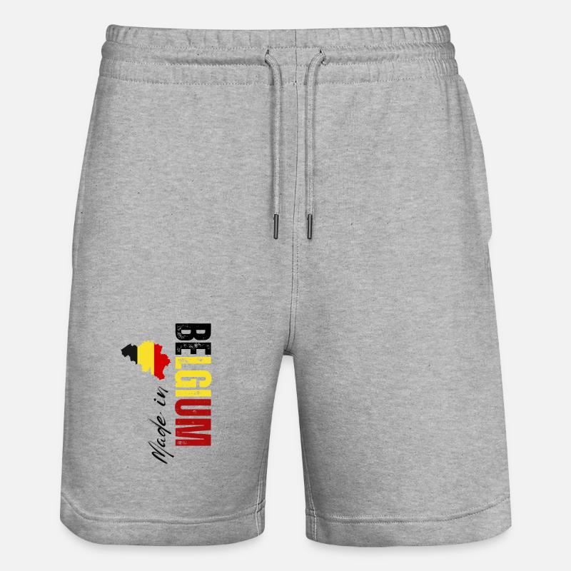 Fabriqué en Belgique, conception verticale - Short de jogging bio TRAINER Stanley/Stella unisexe - gris chiné