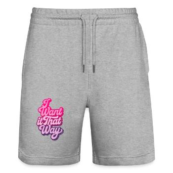Ich will es so Pink Disco Vintage Party Tanz - Stanley/Stella Unisex Bio Joggingshorts Trainer  - Grau meliert - Vorne - Nik (191cm) & Marisol (170cm)