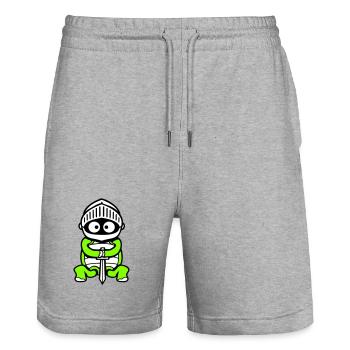 Turtle Knight Épée Fighter Armure Casque - Short de jogging bio TRAINER Stanley/Stella unisexe - gris chiné - Devant - Nik (191cm) & Marisol (170cm)