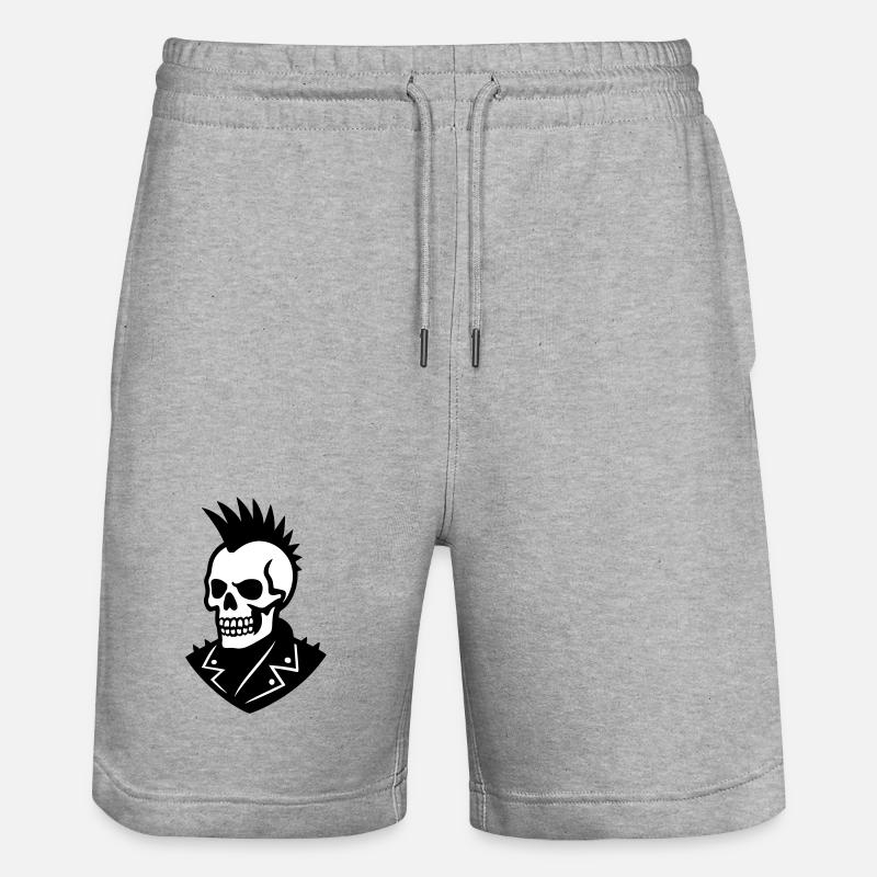 Crâne Punk - Short de jogging bio TRAINER Stanley/Stella unisexe - gris chiné