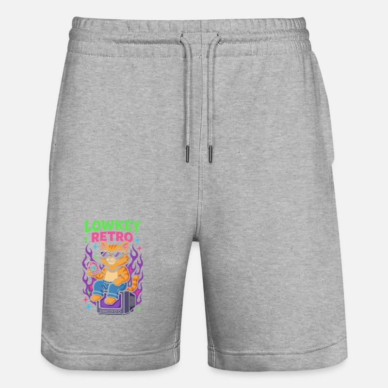 Lowkey Retro Cat Vibes TV 90's - Short de jogging bio TRAINER Stanley/Stella unisexe - gris chiné