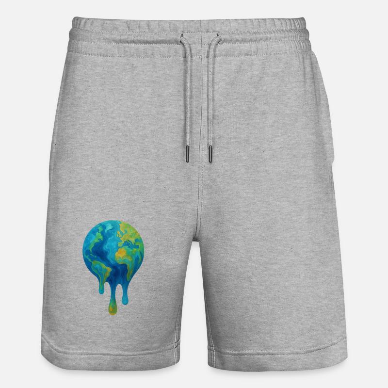 Melting Globe – Art abstrait du climat - Short de jogging bio TRAINER Stanley/Stella unisexe - gris chiné