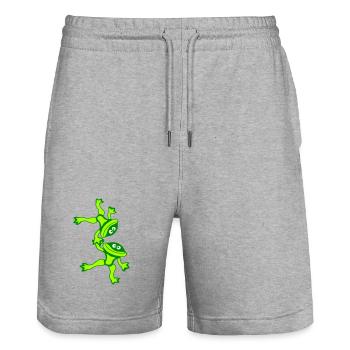 3 Frosch Freunde Team Turm Artisten Crew Zirkus - Stanley/Stella Unisex Bio Joggingshorts Trainer  - Grau meliert - Vorne - Nik (191cm) & Marisol (170cm)