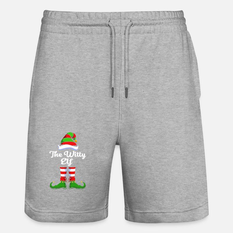 Elfe Elf Cadeau de Noël - Short de jogging bio TRAINER Stanley/Stella unisexe - gris chiné