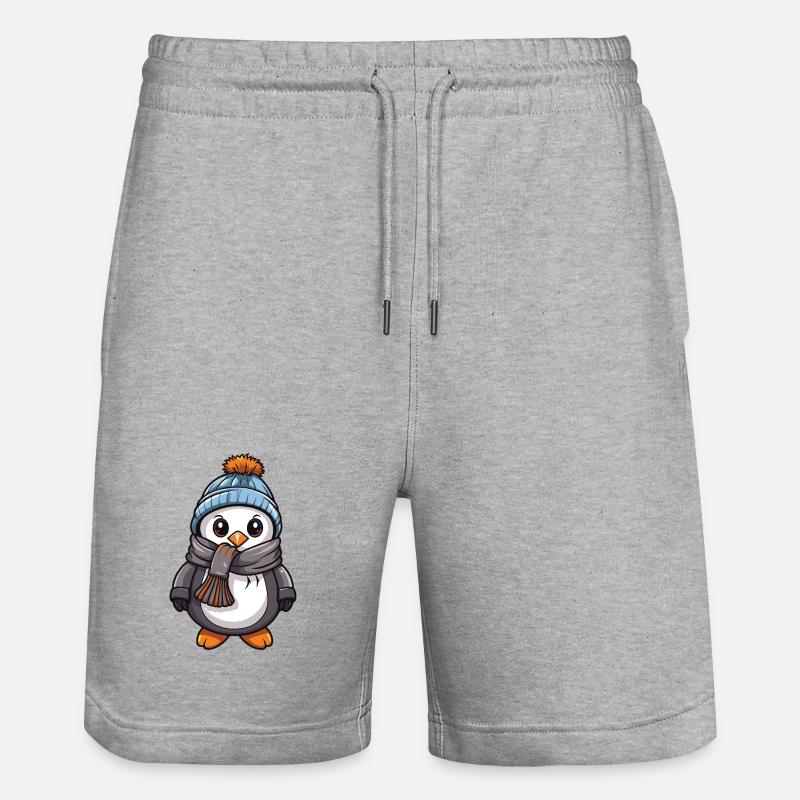 Pingouin Bande dessinée Mignon Hiver - Short de jogging bio TRAINER Stanley/Stella unisexe - gris chiné