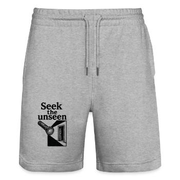 Urbex - Urban Exploration - Urban Explorer - Stanley/Stella Trainer Unisex Organic Jogging Shorts - heather grey - Front - Nik (191cm) & Marisol (170cm)