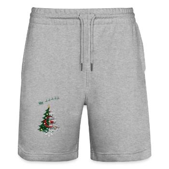 Sapin de Noël avec drapeau de l’Algérie - Short de jogging bio TRAINER Stanley/Stella unisexe - gris chiné - Devant - Nik (191cm) & Marisol (170cm)