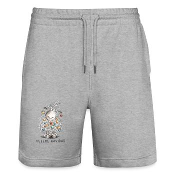Fleece Navidad Weihnachtsschaf Cartoon Schaf - Stanley/Stella Unisex Bio Joggingshorts Trainer  - Grau meliert - Vorne - Nik (191cm) & Marisol (170cm)