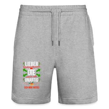Archery Archery Archery - Stanley/Stella Trainer Unisex Organic Jogging Shorts - heather grey - Front - Nik (191cm) & Marisol (170cm)