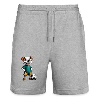 Footballeur chien - Short de jogging bio TRAINER Stanley/Stella unisexe - gris chiné - Devant - Nik (191cm) & Marisol (170cm)