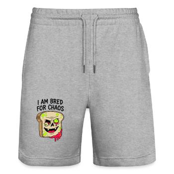 I Am Bred For Chaos 8. Geburtstag Zombie Brot - Stanley/Stella Unisex Bio Joggingshorts Trainer  - Grau meliert - Vorne - Nik (191cm) & Marisol (170cm)