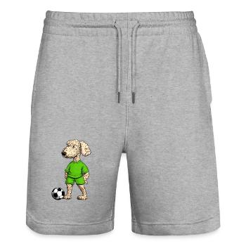 Caniche Soccer Chien - Short de jogging bio TRAINER Stanley/Stella unisexe - gris chiné - Devant - Nik (191cm) & Marisol (170cm)
